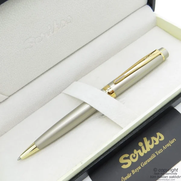 Stylo à Bille Parure SCRIKSS Honour 38 Satin Doré