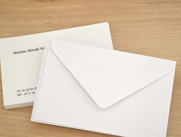 Enveloppe Blanc pour Carte Visite 100 Pieces