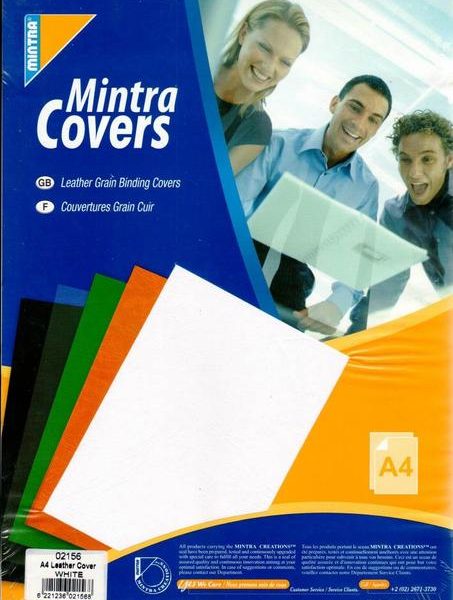 Paper Cover Eurochrome A4 Blanc Rigide MINTRA