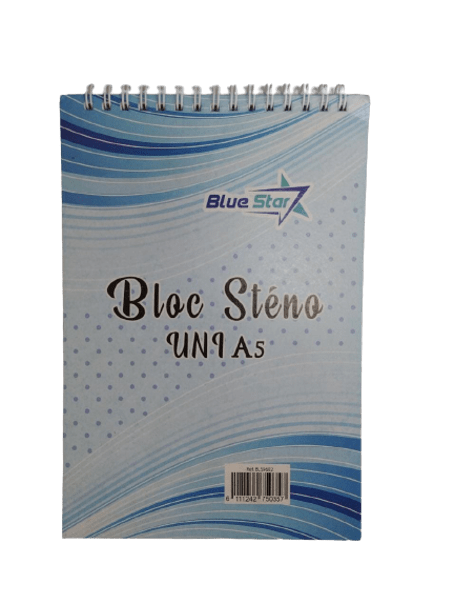 Bloc Note A5 Spirale uni BLEU STAR