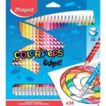 24 Crayons de Couleur effaçable Color Peps Maped avec gomme