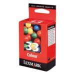 Cartouche 3 couleurs n°33  Lexmark 18CX033E Capacité standard