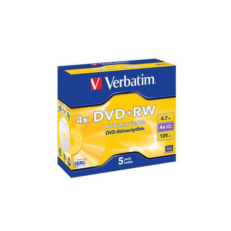 43229.jpg Boite de 5 DVD+RW réinscriptibles Verbatim – Image 1