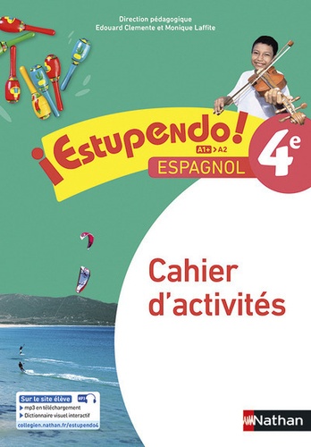 5BNAT1780365D20Espagnol204e20A12B-A220Estupendo212020-20Cahier20d27activitC3A9s.jpg Espagnol 4e A1+-A2 Estupendo! - Cahier d'activités – Image 1