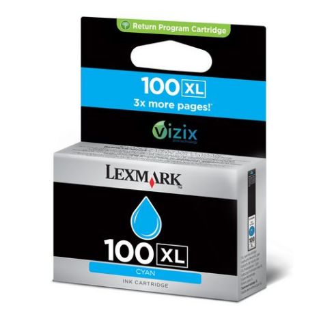 6881.jpg Cartouche d'encre Lexmark haute capacité Cyan 100XL – Image 1