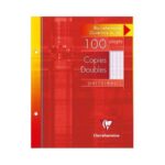 Copies doubles Clairefontaine - 17x22 - Blanches - 100p - Séyès - 90g - Perforées