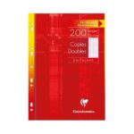 Copies doubles Clairefontaine - A4 - Blanches - 200p - Séyès - 90g - Perforées