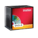 Boite de 10 DVD-R / DVD+R Imation 16X recordables 4.7 GB 120 min avec pochettes
