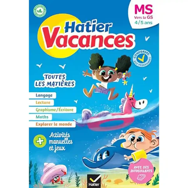 HATIER VACANCES DE LA MS VERS LA GS 4/5 ANS – POUR RE