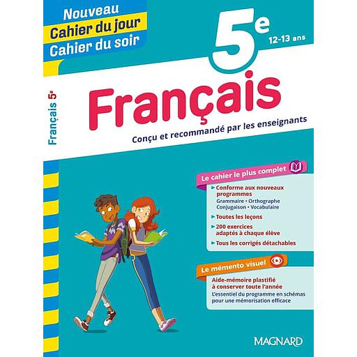 Cahier20du20jour-Cahier20du20soir20FranC3A7ais205e202B20mC3A9mento.jpg Cahier du jour/Cahier du soir Français 5e + mémento – Image 1