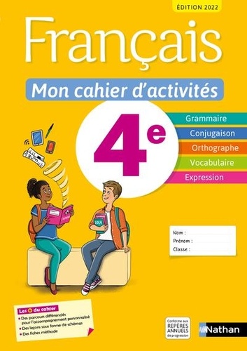 FranC3A7ais204e20-20Mon20cahier20d27activitC3A9s202022.jpg Français 4e - Mon cahier d'activités 2022 – Image 1