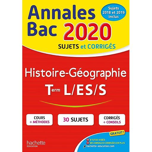 Histoire-GC3A9ographie20Tle20L2C20ES2C20S20-20Sujets20et20corrigC3A9s.jpg Histoire-Géographie Tle L, ES, S - Sujets et corrigés – Image 1
