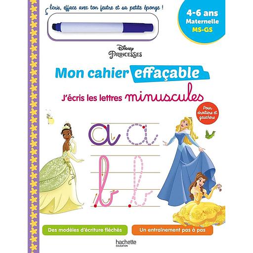 J27C3A9cris20les20lettres20minusculesC2A0Disney20Princesses20-20Maternelle20MS2C20GS.jpg J'écris les lettres minuscules Disney Princesses - Maternelle MS, GS. Avec un feutre effaçable – Image 1