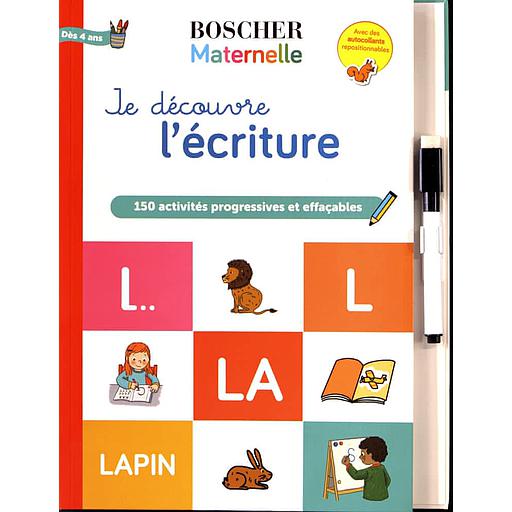 Je20dC3A9couvre20l27C3A9criture2020-20Avec20un20feutre20effaC3A7able20et20des20autocollants20repositionnables.jpg Je découvre l'écriture - Avec un feutre effaçable et des autocollants repositionnables – Image 1