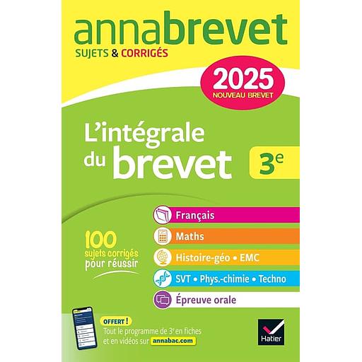 L27intC3A9grale20du20Brevet203e20-20Sujets202620CorrigC3A9s.jpg L'intégrale du Brevet 3e - Sujets & Corrigés – Image 1