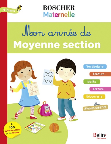 Mon20annC3A9e20de20moyenne20section204-520ans2020-202B2010020autocollants20et20un20poster.jpg Mon année de moyenne section 4-5 ans - + 100 autocollants et un poster – Image 1
