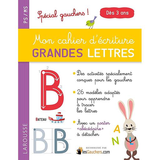 Mon20cahier20d27C3A9criture20grandes20lettres20PS-MS2020-20SpC3A9cial20gauchers2021.jpg Mon cahier d'écriture grandes lettres PS/MS - Spécial gauchers ! – Image 1
