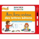 Mon livre-ardoise des lettres bâtons  - Avec 1 feutre effaçable et 1 toise