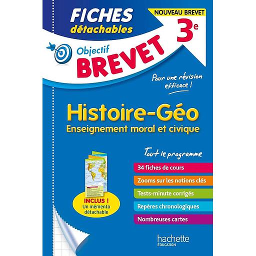 Objectif20Brevet20-20Histoire-GC3A9o-Enseignement20moral20et20civique203e2020-20Fiches20dC3A9tachables.jpg Objectif Brevet - Histoire-Géo-Enseignement moral et civique 3e - Fiches détachables – Image 1