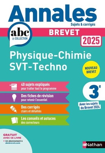Physique-Chimie20-20Sciences20de20la20vie20et20de20la20Terre20-20Technologie203e20-20Sujets202620corrigC3A9s.jpg Physique-Chimie - Sciences de la vie et de la Terre - Technologie 3e - Sujets & corrigés – Image 1