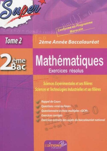 Super20mathC3A9matiques20220Bac20Sc20Exp20Tome202.jpg Super mathématiques 2 Bac Sc Exp Tome 2 – Image 1