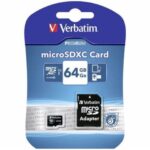 Carte Mémoire MICROSDXC 64 GB AVEC ADAPTATEUR CLASSE 10 VERBATIM (VERBATIM-044084)
