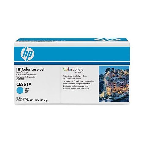 ce261a.jpg Cartouche d’impression Cyan HP Color LaserJet (Réf : CE261A) – Image 1