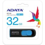 CLE USB Adata  AUV128 high-speed 32GB USB3.0 capless USB Black/Bleu (AUV128-32G-RBE)