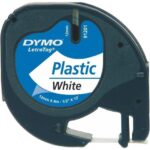 Ruban d'étiquettes DYMO Letratag 12mm x 4m  Noir sur blanc