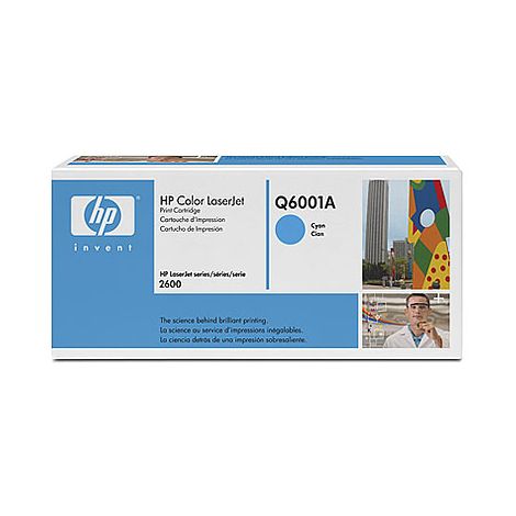 q6001a.jpg Cartouche d’impression Cyan HP Color LaserJet (Réf : Q6001A) – Image 1